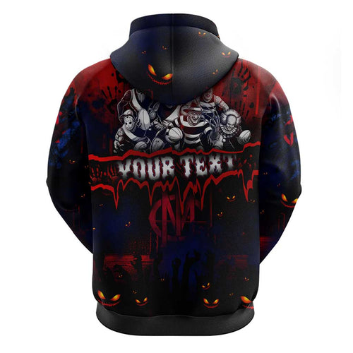 Step Into Horror Domain Demons Football Hoodie Halloween Horror Movie Characters - Aussie Hoodie