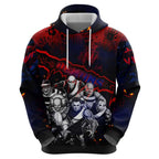 Step Into Horror Domain Demons Football Hoodie Halloween Horror Movie Characters - Aussie Hoodie