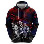 Step Into Horror Domain Demons Football Hoodie Halloween Horror Movie Characters - Aussie Hoodie