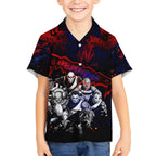 Step Into Horror Domain Demons Football Kid Hawaiian Shirt Halloween Horror Movie Characters - Aussie Hoodie