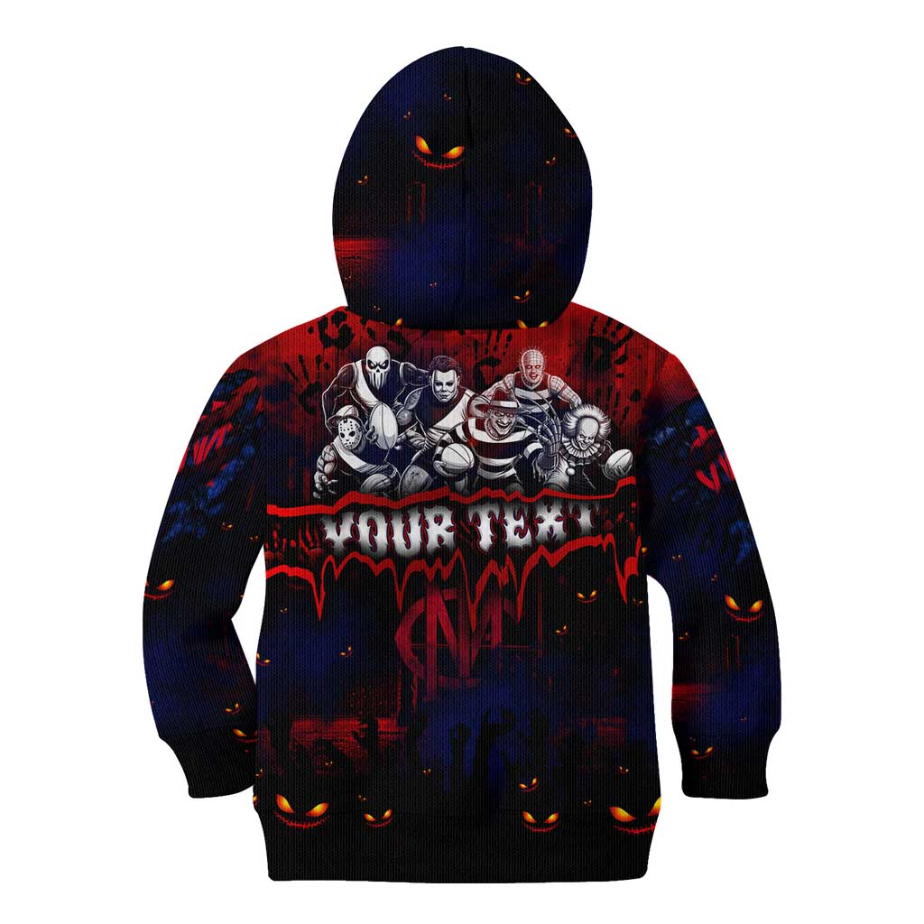 Step Into Horror Domain Demons Football Kid Hoodie Halloween Horror Movie Characters - Aussie Hoodie