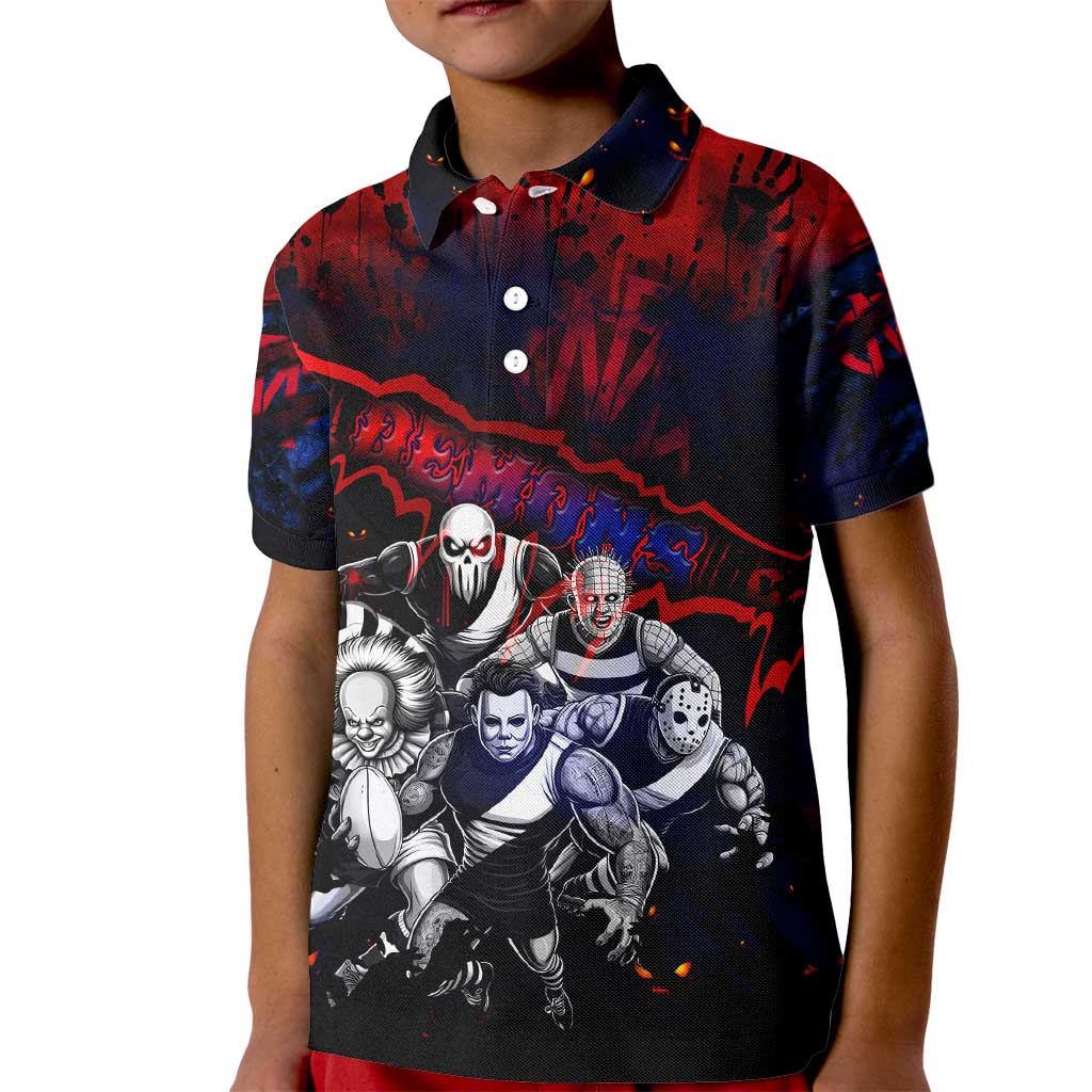 Step Into Horror Domain Demons Football Kid Polo Shirt Halloween Horror Movie Characters - Aussie Hoodie