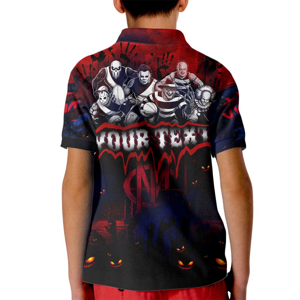 Step Into Horror Domain Demons Football Kid Polo Shirt Halloween Horror Movie Characters - Aussie Hoodie