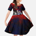 Step Into Horror Domain Demons Football Kid Short Sleeve Dress Halloween Horror Movie Characters - Aussie Hoodie