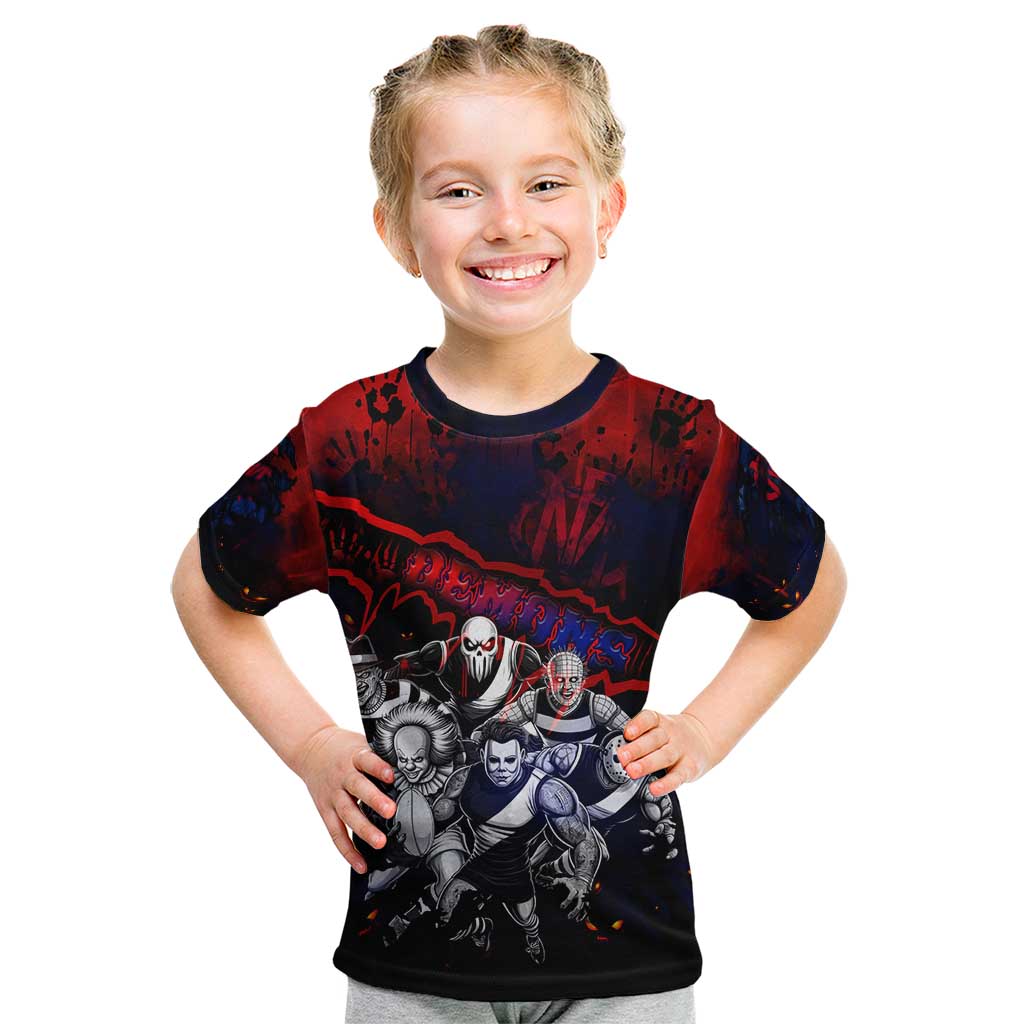 Step Into Horror Domain Demons Football Kid T Shirt Halloween Horror Movie Characters - Aussie Hoodie