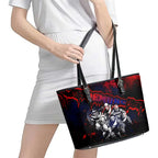Step Into Horror Domain Demons Football Leather Tote Bag Halloween Horror Movie Characters - Aussie Hoodie
