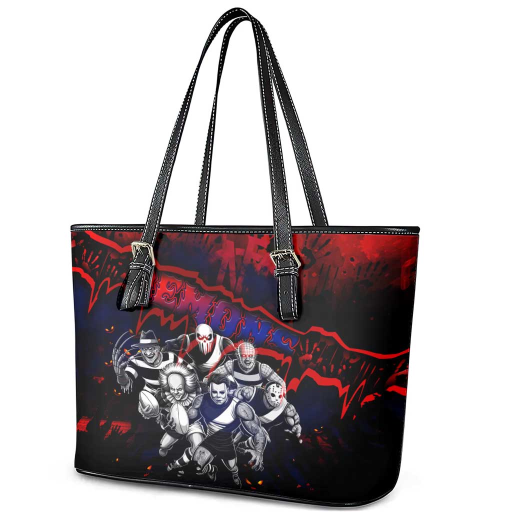 Step Into Horror Domain Demons Football Leather Tote Bag Halloween Horror Movie Characters - Aussie Hoodie
