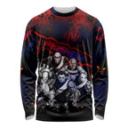 Step Into Horror Domain Demons Football Long Sleeve Shirt Halloween Horror Movie Characters - Aussie Hoodie