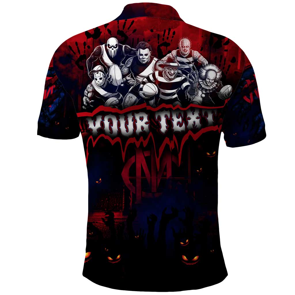Step Into Horror Domain Demons Football Polo Shirt Halloween Horror Movie Characters - Aussie Hoodie