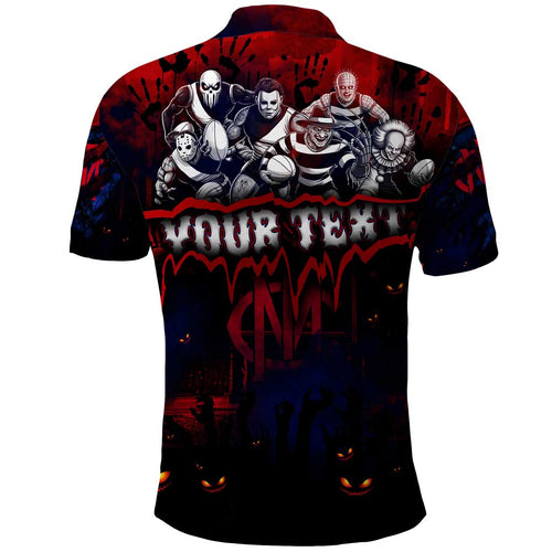 Step Into Horror Domain Demons Football Polo Shirt Halloween Horror Movie Characters - Aussie Hoodie