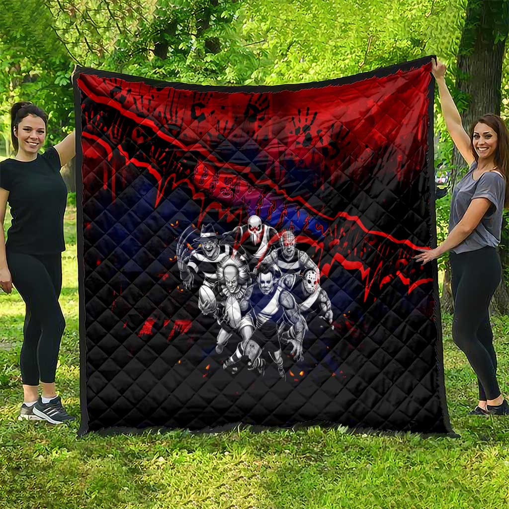 Step Into Horror Domain Demons Football Quilt Halloween Horror Movie Characters - Aussie Hoodie
