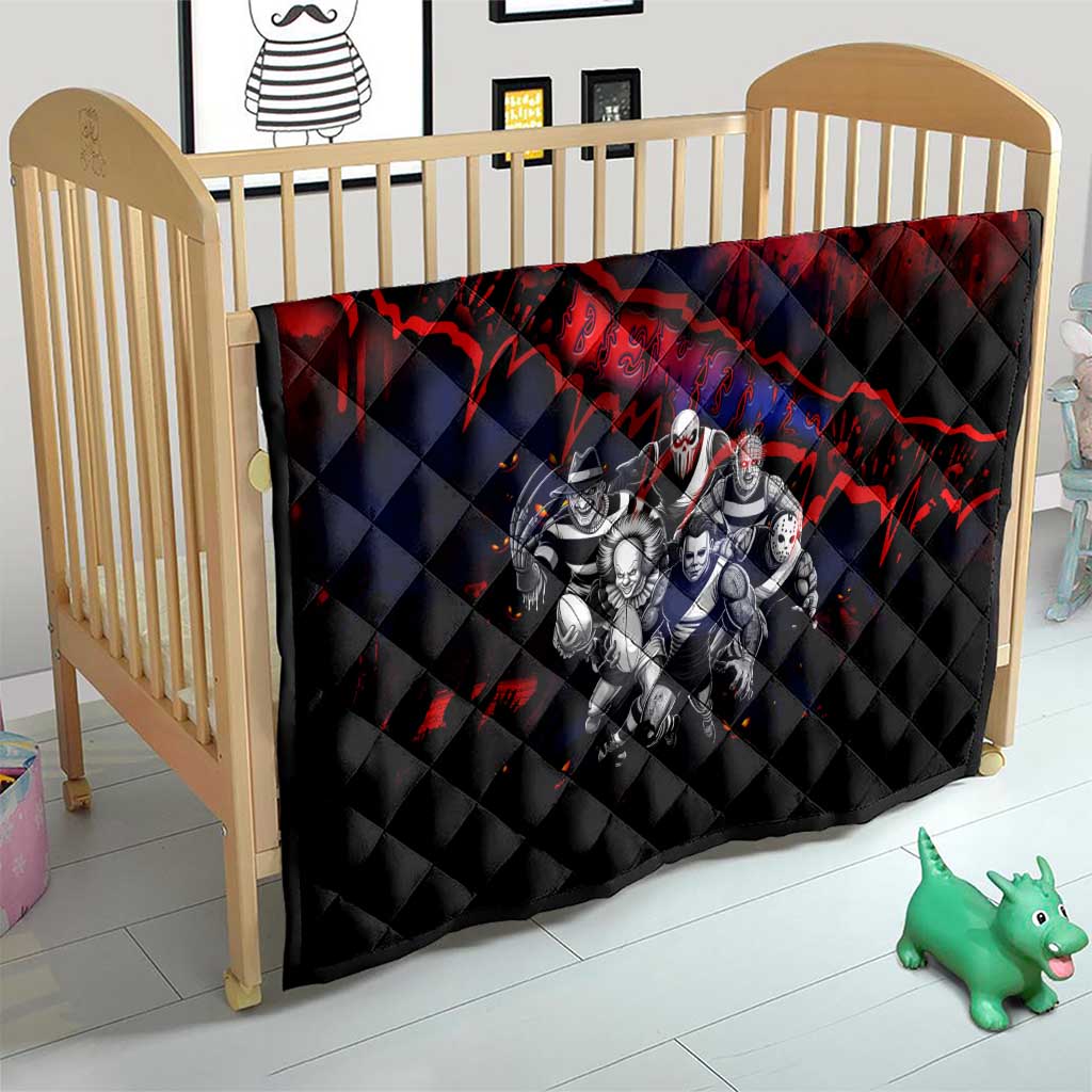 Step Into Horror Domain Demons Football Quilt Halloween Horror Movie Characters - Aussie Hoodie