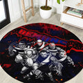 Step Into Horror Domain Demons Football Round Carpet Halloween Horror Movie Characters - Aussie Hoodie