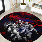 Step Into Horror Domain Demons Football Round Carpet Halloween Horror Movie Characters - Aussie Hoodie