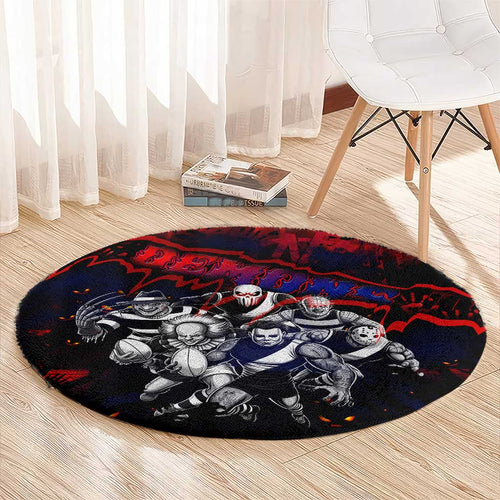 Step Into Horror Domain Demons Football Round Carpet Halloween Horror Movie Characters - Aussie Hoodie