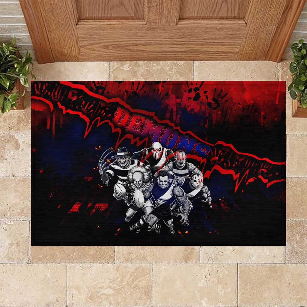 Step Into Horror Domain Demons Football Rubber Doormat Halloween Horror Movie Characters - Aussie Hoodie