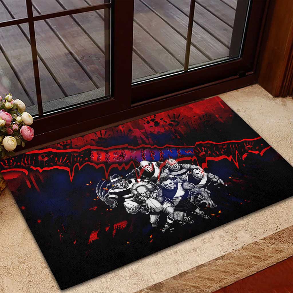 Step Into Horror Domain Demons Football Rubber Doormat Halloween Horror Movie Characters - Aussie Hoodie