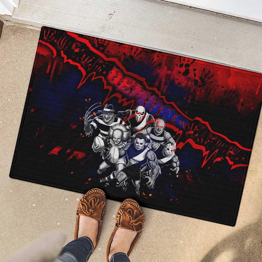 Step Into Horror Domain Demons Football Rubber Doormat Halloween Horror Movie Characters - Aussie Hoodie