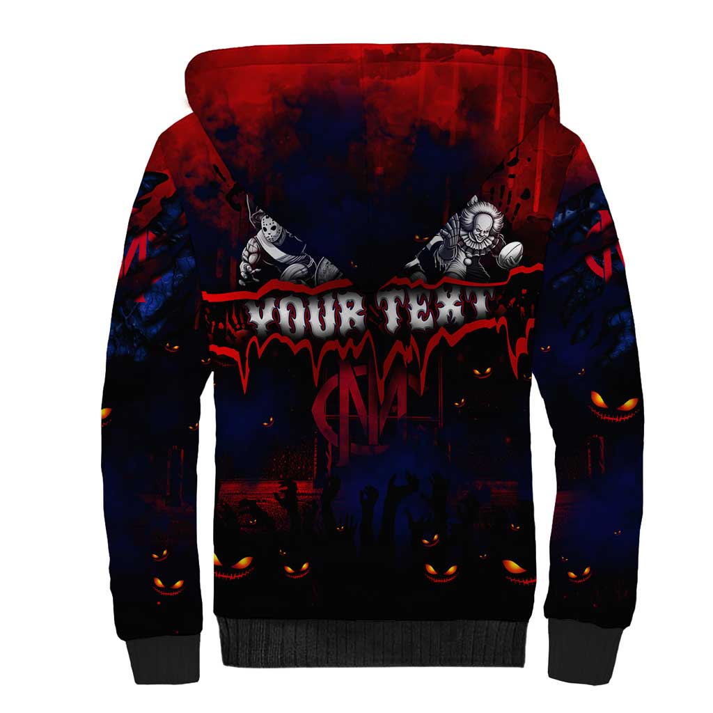Step Into Horror Domain Demons Football Sherpa Hoodie Halloween Horror Movie Characters - Aussie Hoodie
