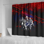 Step Into Horror Domain Demons Football Shower Curtain Halloween Horror Movie Characters - Aussie Hoodie