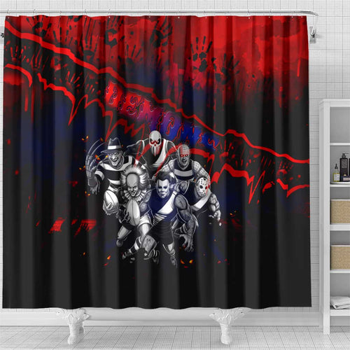 Step Into Horror Domain Demons Football Shower Curtain Halloween Horror Movie Characters - Aussie Hoodie