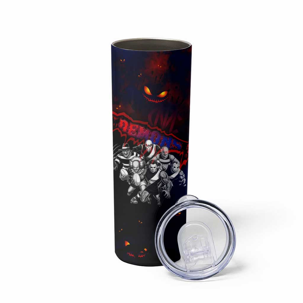 Step Into Horror Domain Demons Football Skinny Tumbler Halloween Horror Movie Characters - Aussie Hoodie