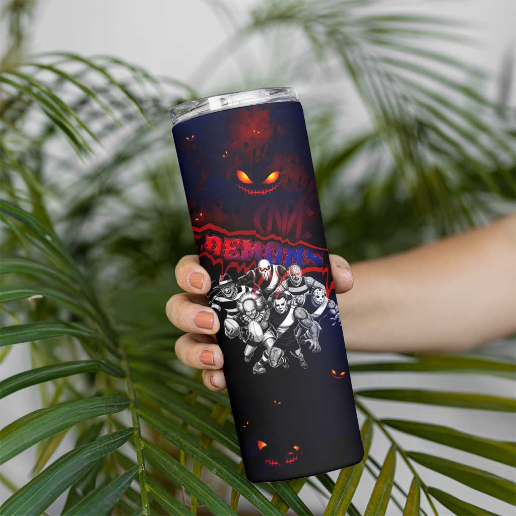 Step Into Horror Domain Demons Football Skinny Tumbler Halloween Horror Movie Characters - Aussie Hoodie