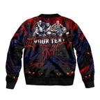 Step Into Horror Domain Demons Football Sleeve Zip Bomber Jacket Halloween Horror Movie Characters - Aussie Hoodie