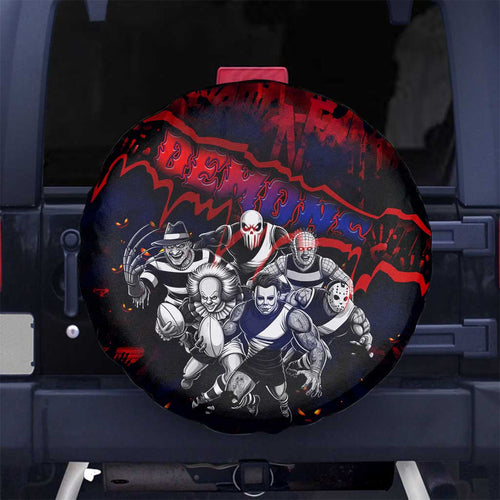 Step Into Horror Domain Demons Football Spare Tire Cover Halloween Horror Movie Characters - Aussie Hoodie