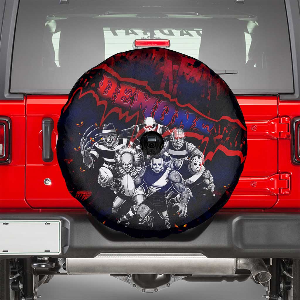 Step Into Horror Domain Demons Football Spare Tire Cover Halloween Horror Movie Characters - Aussie Hoodie