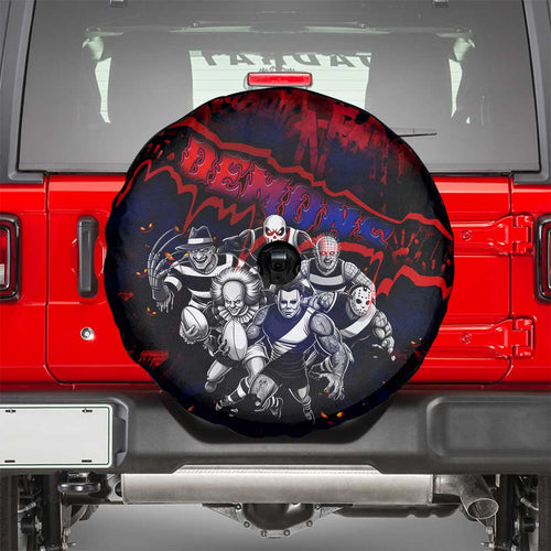 Step Into Horror Domain Demons Football Spare Tire Cover Halloween Horror Movie Characters - Aussie Hoodie