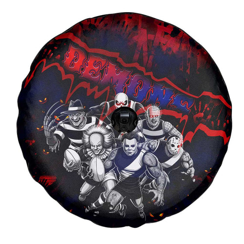 Step Into Horror Domain Demons Football Spare Tire Cover Halloween Horror Movie Characters - Aussie Hoodie
