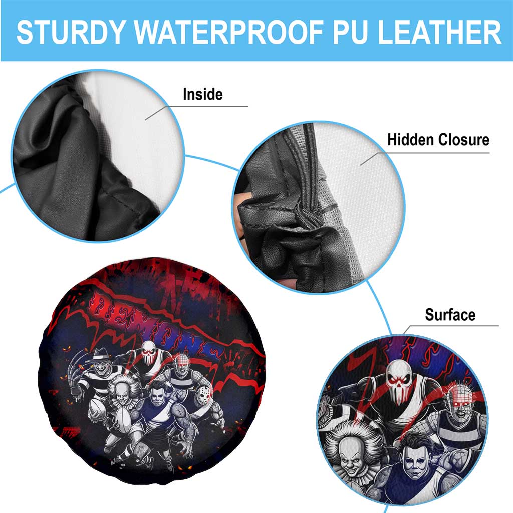 Step Into Horror Domain Demons Football Spare Tire Cover Halloween Horror Movie Characters - Aussie Hoodie