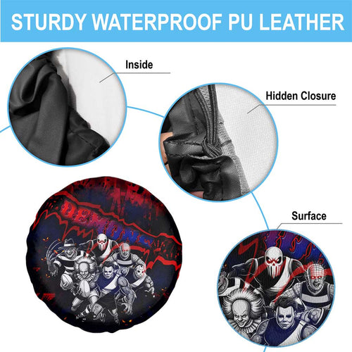 Step Into Horror Domain Demons Football Spare Tire Cover Halloween Horror Movie Characters - Aussie Hoodie