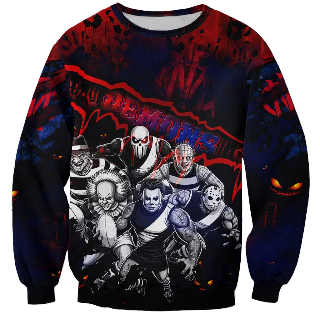 Step Into Horror Domain Demons Football Sweatshirt Halloween Horror Movie Characters - Aussie Hoodie