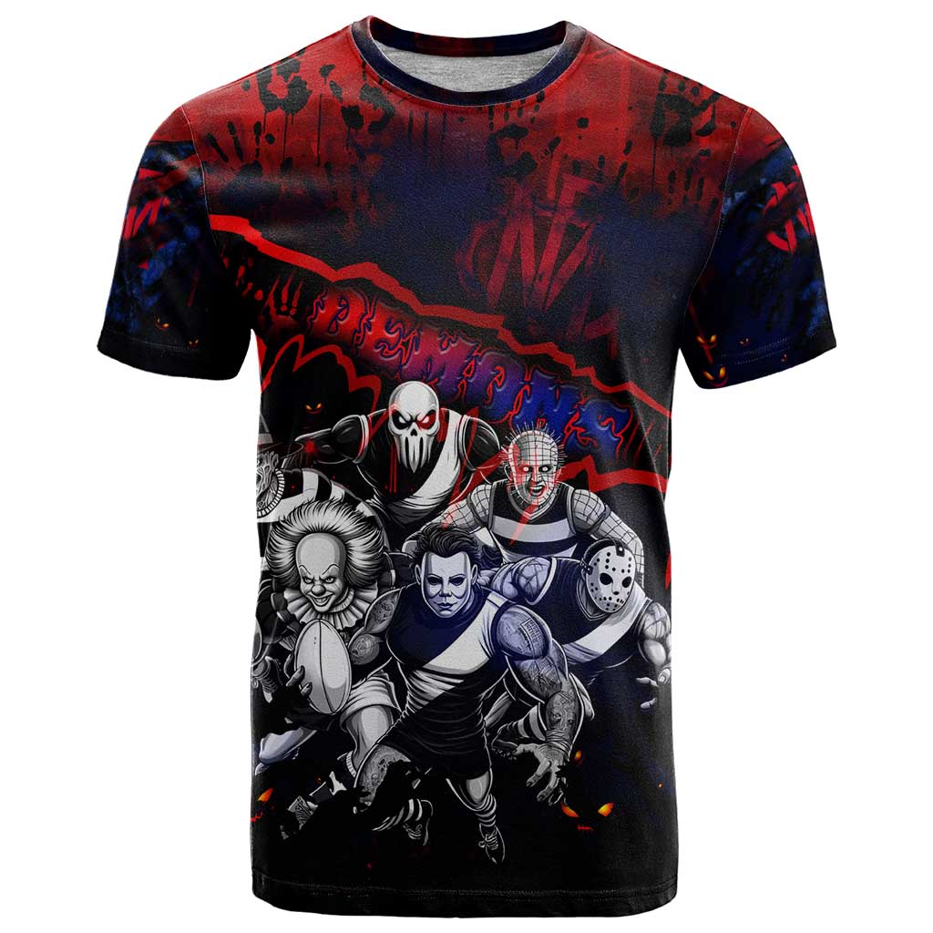 Step Into Horror Domain Demons Football T Shirt Halloween Horror Movie Characters - Aussie Hoodie