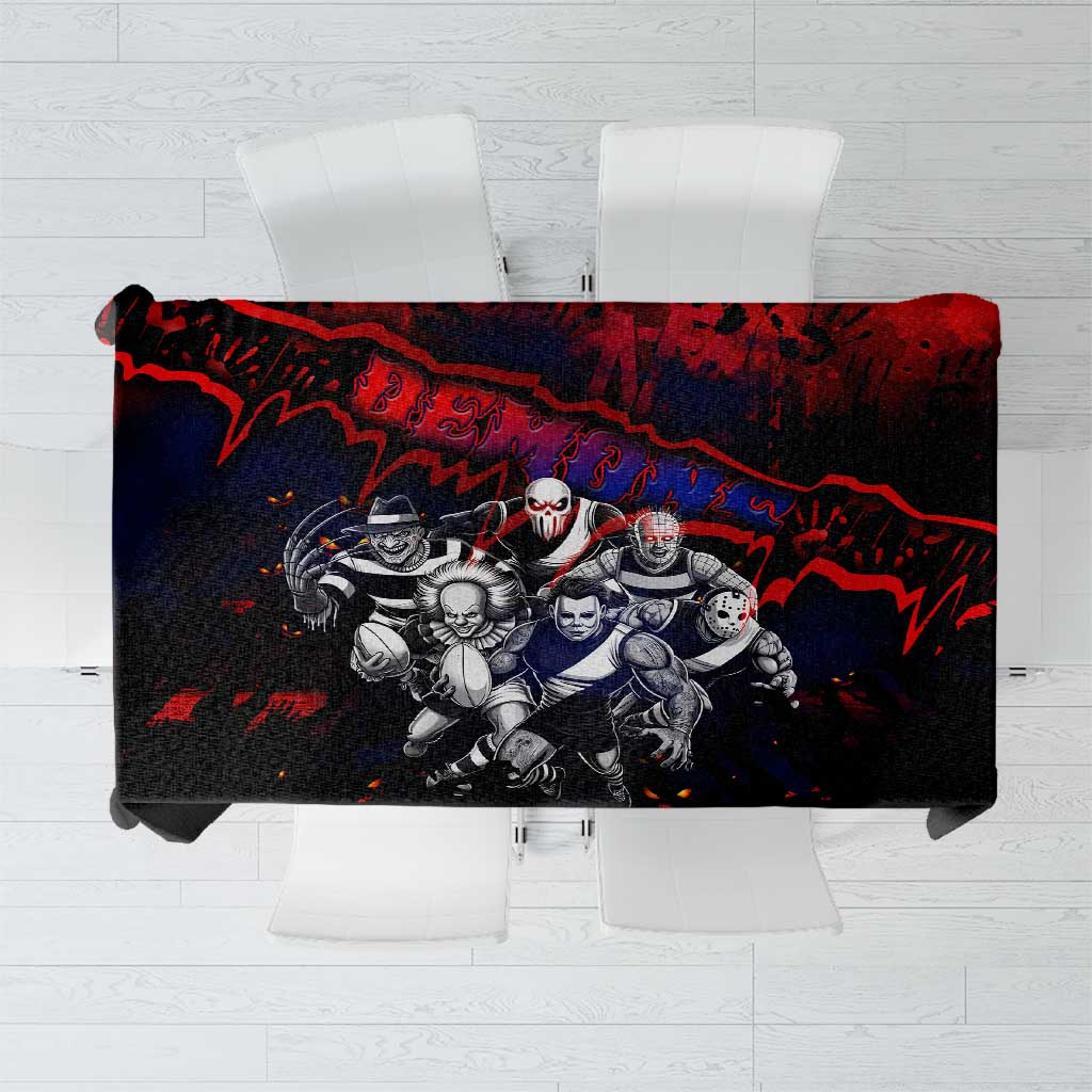 Step Into Horror Domain Demons Football Tablecloth Halloween Horror Movie Characters - Aussie Hoodie