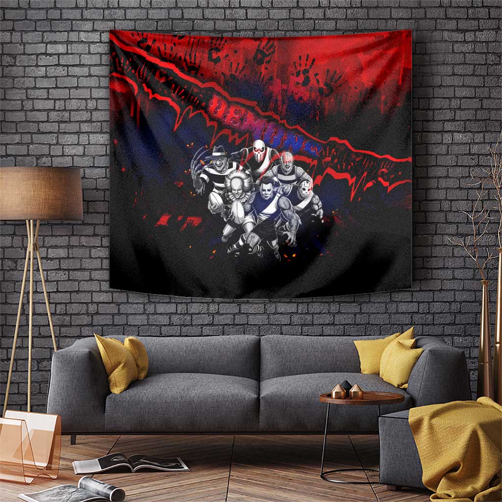 Step Into Horror Domain Demons Football Tapestry Halloween Horror Movie Characters - Aussie Hoodie