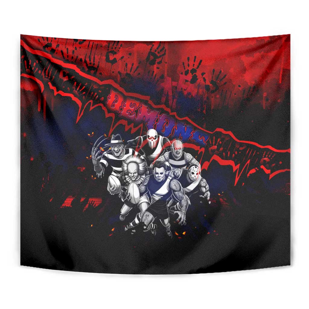 Step Into Horror Domain Demons Football Tapestry Halloween Horror Movie Characters - Aussie Hoodie