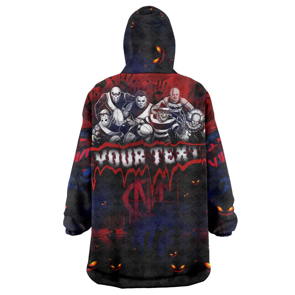 Step Into Horror Domain Demons Football Wearable Blanket Hoodie Halloween Horror Movie Characters - Aussie Hoodie