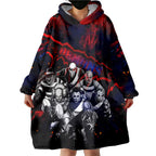 Step Into Horror Domain Demons Football Wearable Blanket Hoodie Halloween Horror Movie Characters - Aussie Hoodie