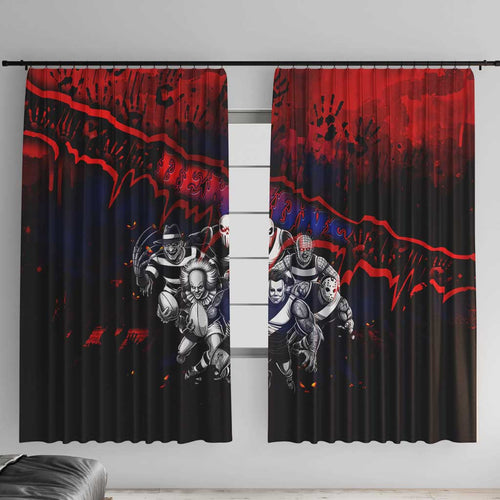 Step Into Horror Domain Demons Football Window Curtain Halloween Horror Movie Characters - Aussie Hoodie