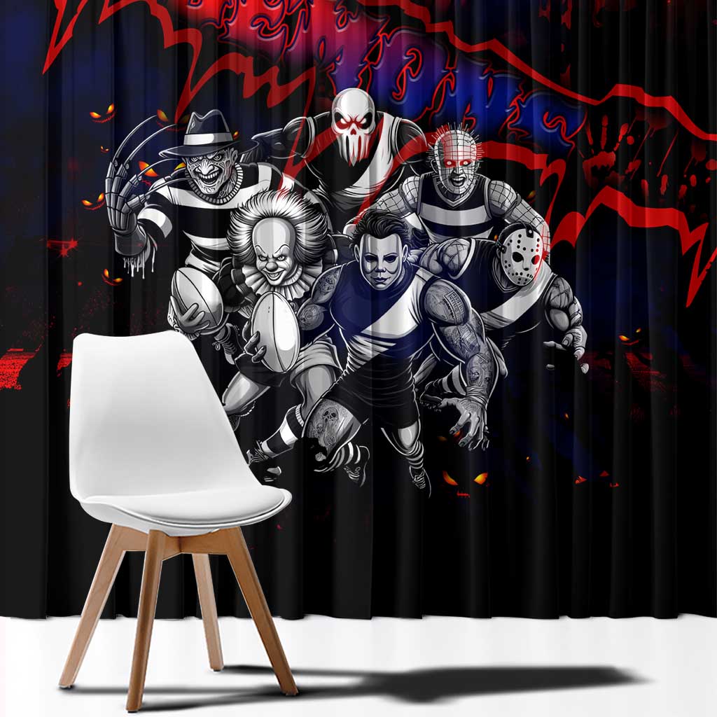 Step Into Horror Domain Demons Football Window Curtain Halloween Horror Movie Characters - Aussie Hoodie