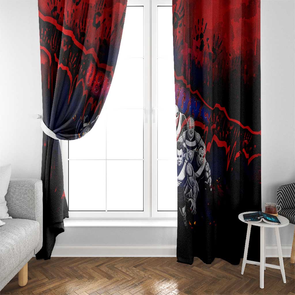 Step Into Horror Domain Demons Football Window Curtain Halloween Horror Movie Characters - Aussie Hoodie