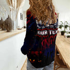 Step Into Horror Domain Demons Football Women Casual Shirt Halloween Horror Movie Characters - Aussie Hoodie