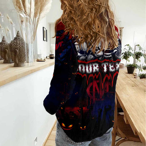 Step Into Horror Domain Demons Football Women Casual Shirt Halloween Horror Movie Characters - Aussie Hoodie