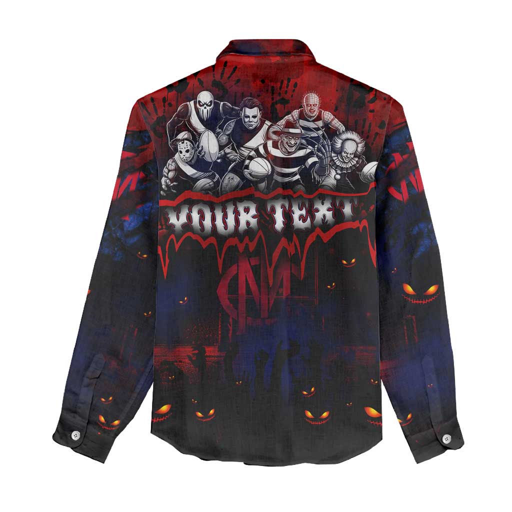Step Into Horror Domain Demons Football Women Casual Shirt Halloween Horror Movie Characters - Aussie Hoodie