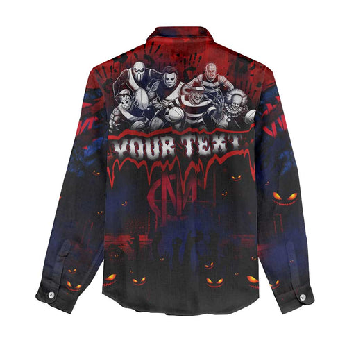 Step Into Horror Domain Demons Football Women Casual Shirt Halloween Horror Movie Characters - Aussie Hoodie