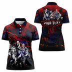 Step Into Horror Domain Demons Football Women Polo Shirt Halloween Horror Movie Characters - Aussie Hoodie