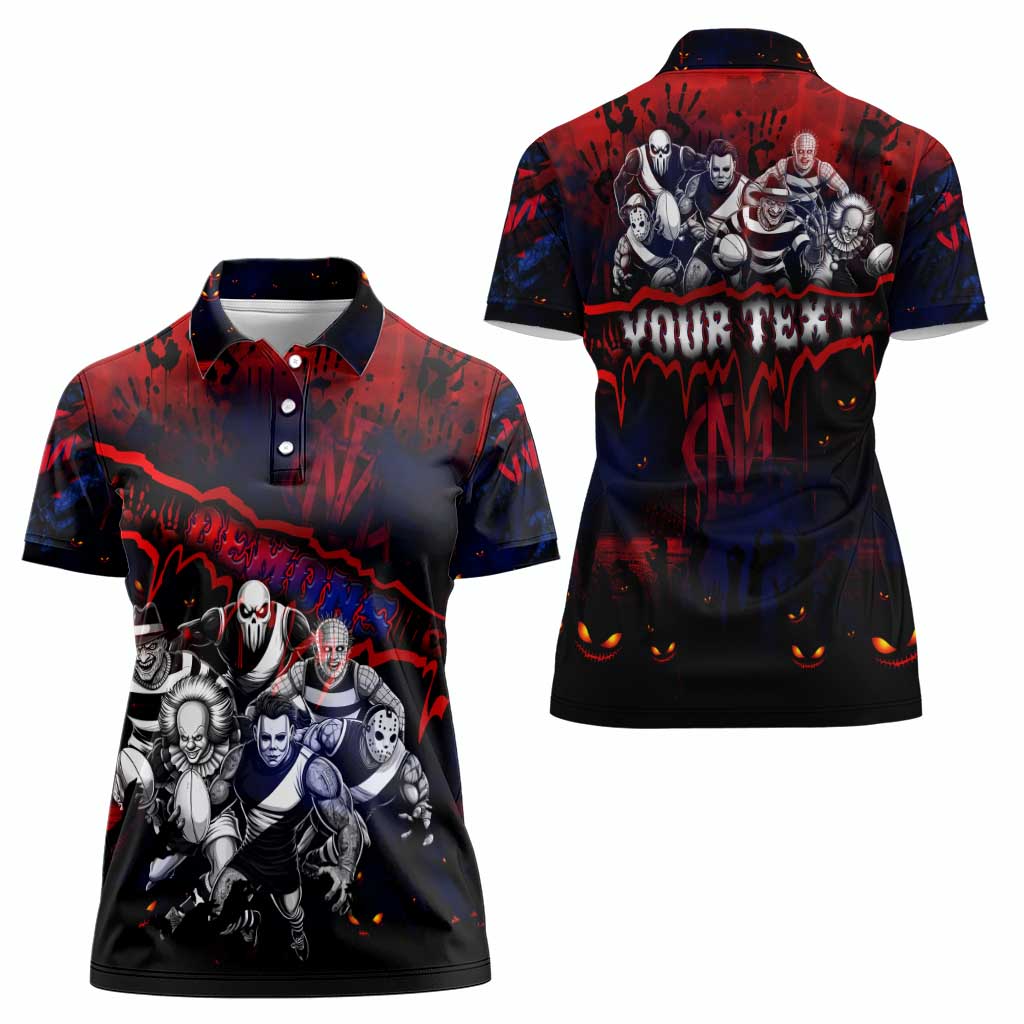 Step Into Horror Domain Demons Football Women Polo Shirt Halloween Horror Movie Characters - Aussie Hoodie